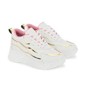 Womens Rose Solid Chunky Sneakers